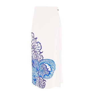 Ferragamo Foliage Print Wrap Skirt, Brand Size 40 ( US Size 6 )