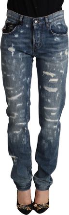 Dolce & Gabbana Versleten Denim Jeans Recht Model