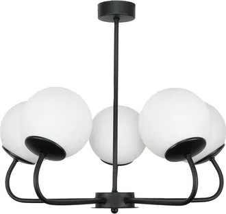 OEM L&aacute;mpara De Techo Colgante, Negra, Pantalla De Cristal Grafito, Gancho De 15-180