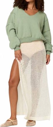 Bloomingdale's Hazel Scoop Neck Sweatshirt In Dark Sage