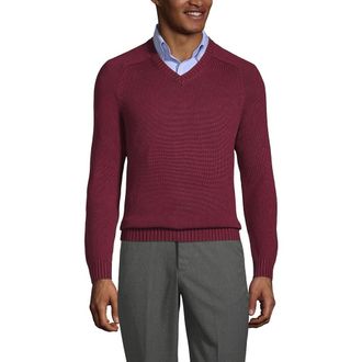 Lands End School Uniform Young Cotton Modal V-neck Sweater in Burgundy at Nordstrom, Size Small