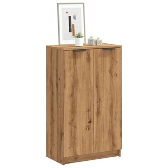 Berkfield Home Shoe Cabinet Artisian Oak 59x35x100.5 cm Engineered Wood in Brown