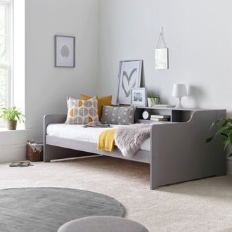 Bedmaster Tyler Guest Bed & Trundle in Grey | Size: Single