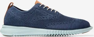 Cole Haan Mens 2.ZERØGRAND Stitchlite Wingtip Oxford Shoes - Blue Size 10.5