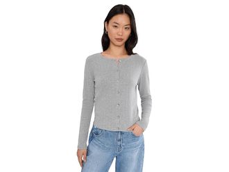 Michael Stars Mackenzie Crew Neck Cardigan Womens Clothing Heather Grey : XL (US 10-12)