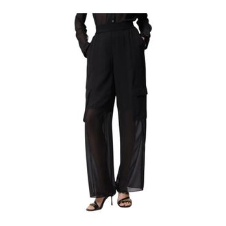 Pinko Wide Trousers, female, Black, Size: S Wide Trousers