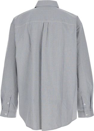 ERL Mens Beige Shirt With Check Motif And Logo Cotton
