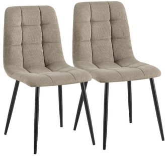 Clp Set De 2 Sillas De Comedor Antibes De Pana Gris Topo
