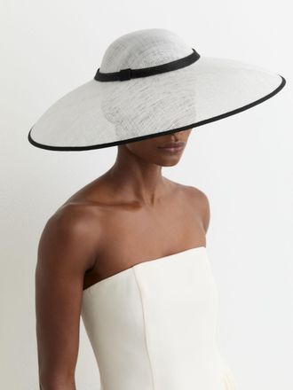Reiss Straw-effect Wide-brim Hat
