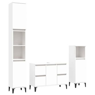 Berkfield Home 3 Piece Bathroom Furniture Set White Engineered Wood
