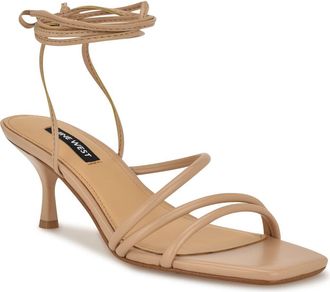 Nine West Hendy Ankle Wrap Sandal in Light Natural at Nordstrom, Size 7.5