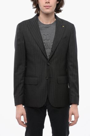 Corneliani CC COLLECTION Giacca 3 Bottoni a Righe Due Spacchi Revers Classico Corneliani
