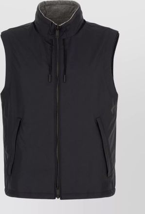 Ermenegildo Zegna reversible high collar sleeveless jacket with side pockets