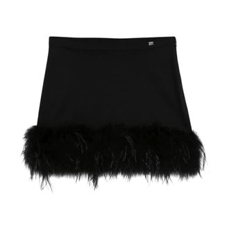 Sonia Rykiel Minigonna con bordo in piume - - Skirts - Donna - Nero - S