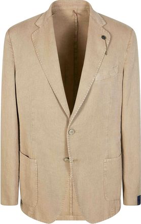Santaniello Men Cotton Ramie Linen Unstructured Blazer