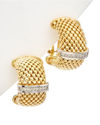 Meshmerise 18K Over Silver 0.2 Ct. Tw. Diamond Clip Earrings