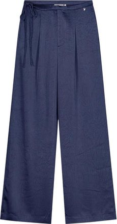 Fab By Fabienne Chapot Emma Broeken - Dames - Wijde Broeken - Blauw - S - Leer - Broeken