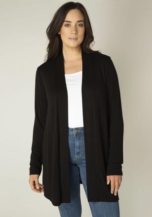 Base Level Curvy Strickjacke BASE LEVEL CURVY Ayla, Damen, Gr. 54 (56), schwarz, Strick, Obermaterial: 94% Viskose, 6% Elasthan, unifarben, figurumspielend ca. Mitte O