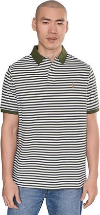 Polo Ralph Lauren Classic Fit Striped Mesh Polo Shirt Mens Clothing Supply Olive/White : 2XL, Cotton/Mesh