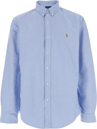 Polo Ralph Lauren Overhemden, Heren, Blauw, M, Katoen, Slim Fit Oxford Shirt