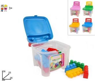 Trade Shop Trade Shop - Sediolina Bambini Contenitore Con Costruzioni Plastica Colorate Sedia Bimbi
