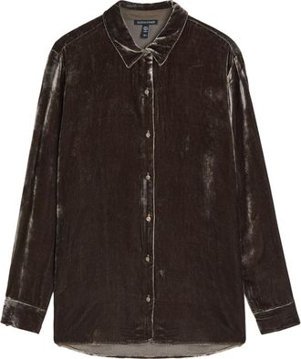 Eileen Fisher Eileen Fisher Velour Shirt - Brown - L (UK 18-20 / XL)
