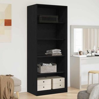 vidaXL Vidaxl - Guardaroba Rovere Nero 80 X 50 X 200 Cm Legno Multistrato