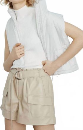 M&eacute;lissa Nepton Parker Faux Leather Cargo Short In Desert