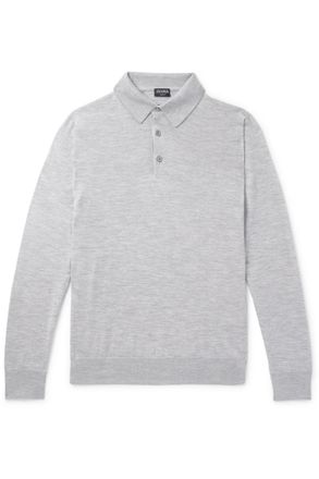 Ermenegildo Zegna Cashmere and Silk-Blend Polo Shirt