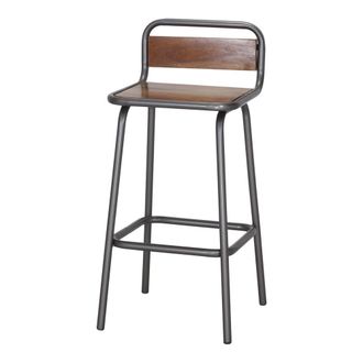 MisterWils Taburete Alto Metal Y Madera Ankara - Naturale - 96x44x44