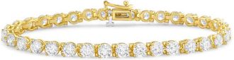 Diana M. Jewels 14kt yellow gold 42cts round lab grown diamond 3-prong tennis bracelet