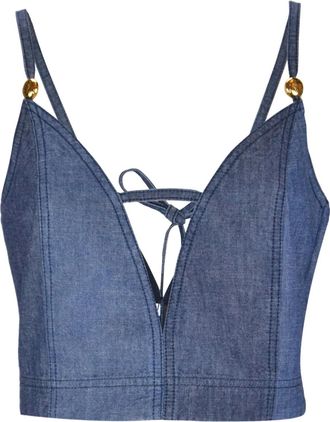 Loewe x Paulas Ibiza Top con nodo - Blu