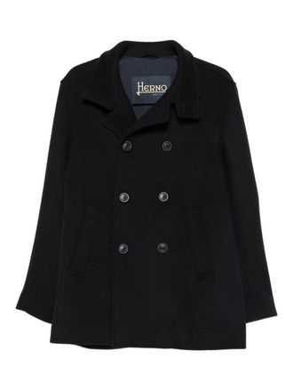 Herno Navy Blue Double-Breasted Short Coat