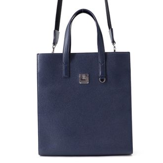 MCM Mcm Navy Leather Handbag Tote Bag (Pre-Owned)