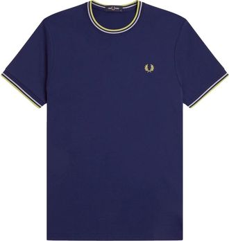Fred Perry Hombre, Camisetas, Azul, Talla: M