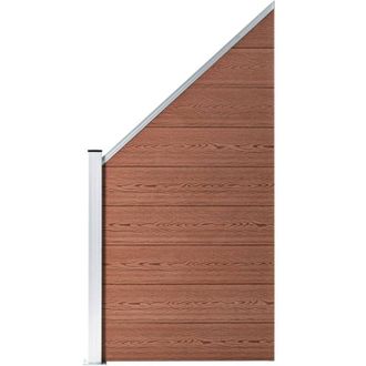 vidaXL Pannello di Recinzione in wpc 95x(105-180) cm Marrone - Vidaxl