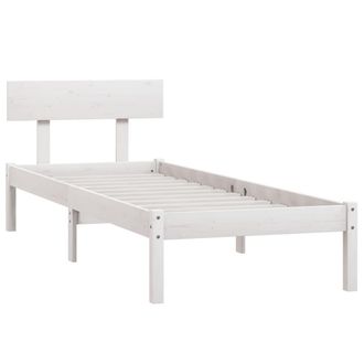 vidaXL Vidaxl - Estructura De Cama Individual Peque&ntilde;a Sin Colch&oacute;n Madera Blanco