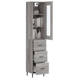 Berkfield Home Highboard Grey Sonoma 34.5x34x180 cm Engineered Wood