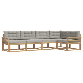 vidaXL Conjunto De Sof&aacute;s De Exterior 4 Pcs Blanco Y Gris Claro Vidaxl