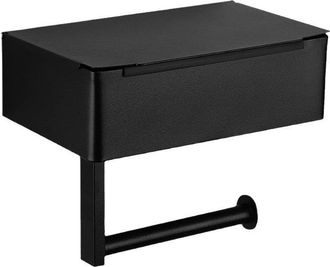 OEM Soporte Para Papel Higi&eacute;nico Con Estante - Almacenamiento De Toallitas H&uacute;medas Para Todos Los Ba&ntilde;os - Organizador De Pared De Acero Inoxidable - Negro