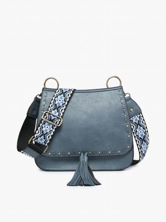 Jen & Co. Womens Bailey Crossbody Bag In Denim