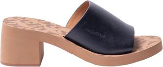 See By Chlo&eacute; Essie Mule - Zwarte Leren Hakken Sandaal - Dames - Muiltjes - Zwart - 41 EU - Leer - Schoenen