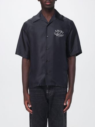 Amiri Pure Silk Bowling Shirt with Cuban Collar and Back Logo