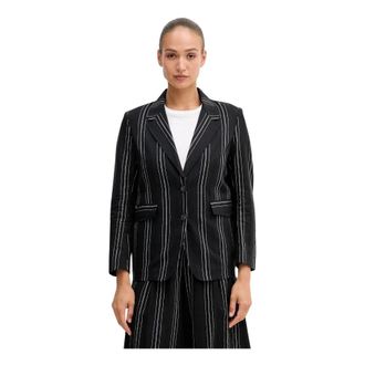 Benetton Jassen, Dames, Zwart, S, Katoen, Blazer