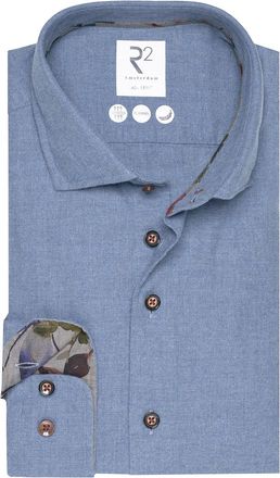 R2 overhemd flanel blauw