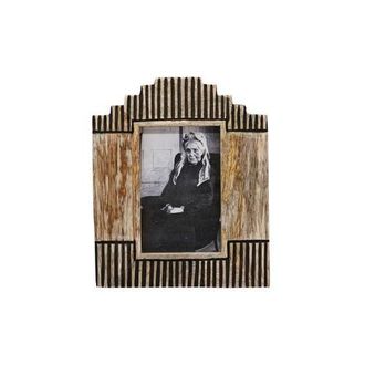 Foreside Home And Garden 4x6 Monty Stepped Carved Natural Mango Wood Photo Picture Frame w/ Glass Pane in Brown at Nordstrom, Size Medium