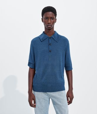 Bottega Veneta Silk Boucl&eacute; Polo - Black - Man - XS
