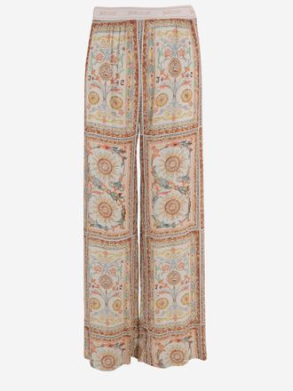 Just Cavalli viscose broek met bloemenprint