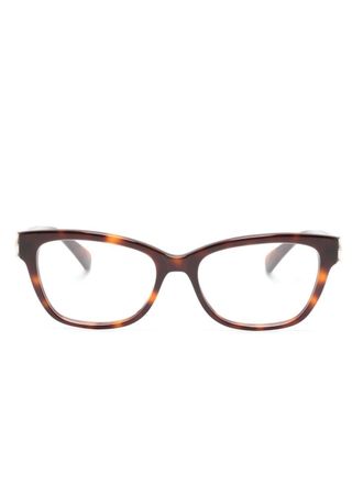 Longchamp tortoiseshell-effect square-frame glasses - Brown