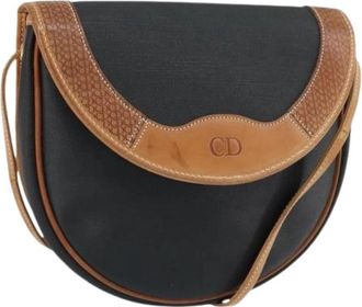 Dior Pre-owned Vintage Canvas Schoudertas - Dames - Vintage Schoudertas - Zwart - ONE Size - Leer - Vintage